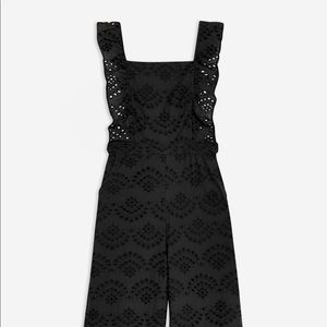 Topshop- Embroidered ruffle jumpsuit